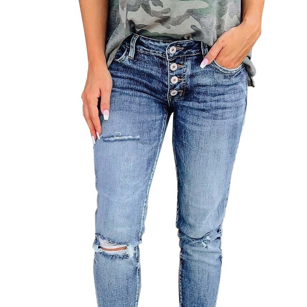 SUPER SALE!!!   Distressed button-fly SUPER STRETCHY skinny jeans